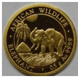 2017 Somali 20 Shillings  1/2 Gram Gold