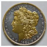 1884 O Morgan Silver Dollar Colorized