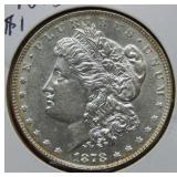 1878 Morgan Silver Dollar 7 Tail Feather
