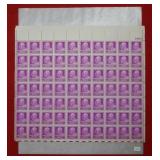 Sheet of US Postage Stamps 3 Cent Dr George