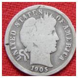 1905 O Barber Silver Dime Micro O