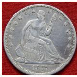 1877 S Seated Liberty Silver Half Dollar - Cleaned