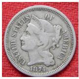 1874 Three Cent Nickel