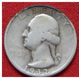 1932 S Washington Silver Quarter  -- Key Date