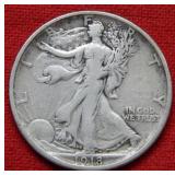 1918 S Walking Liberty Silver Half Dollar