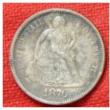 1876 Seated Liberty Silver Dime