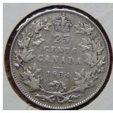 1934 Canada Silver Quarter