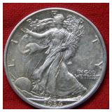 1936 S Walking Liberty Silver Half Dollar