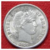 1910 Barber Silver Dime