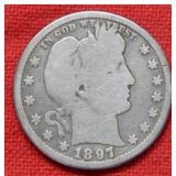 1897 S Barber Silver Quarter