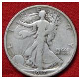 1917 Walking Liberty Silver Half Dollar