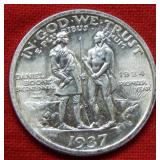 1937 D Boone Silver Commemorative Half Dollar