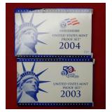 (2) US Mint Proof Sets 2003 & 2004