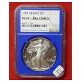 1987 S American Eagle NGC PF69 1 Ounce Silver