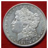 1891 Morgan Silver Dollar