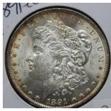 1891 CC Morgan Silver Dollar