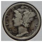 1921 Mercury Silver Dime