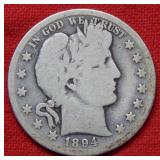 1894 O Barber Silver Half Dollar