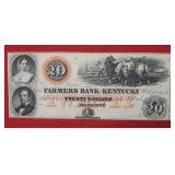 Farmers Bank of Kentucky $20 Note