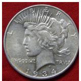 1934 D Peace Silver Dollar