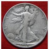 1938 D Walking Liberty Silver Half Dollar