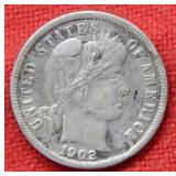 1902 Barber Silver Dime