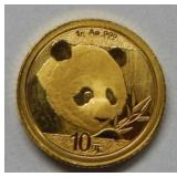 2018 Chinese Panda 1 Gram Gold