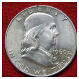 1960 D/D Franklin Silver Half Dollar Mint Error