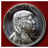 Donald J Trump 45th President 2 Ounce Silver