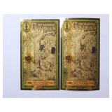 (2) New Hampshire $1 Gold Backs 1/1000th Troy Oz