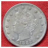 1883 Liberty V Nickel - No Cents