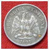 1891 Mexico 10 Centavos