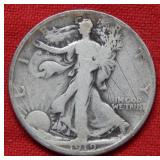 1919 Walking Liberty Silver Half Dollar -- Scratch