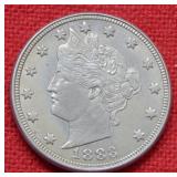 1883 Liberty V Nickel - No Cents