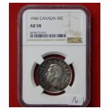 1946 Canada Half Dollar NGC AU58
