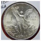 1982 Mexico Onza 1 Ounce Silver