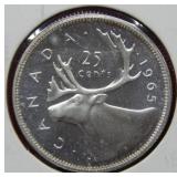 1965 Canada Silver Quarter Proof Like