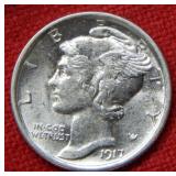1917 D Mercury Silver Dime