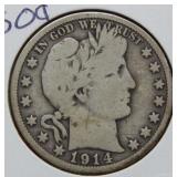 1914 Barber Silver Half Dollar
