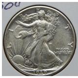 1939 Walking Liberty Silver Half Dollar