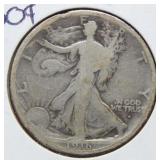 1916 D Walking Liberty Silver Half Dollar