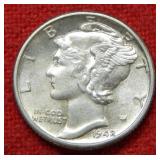 1942 D Mercury Silver Dime