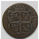 1773 Virginia Half Penny w/ Period  -Colonial Coin