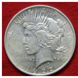1922 D Peace Silver Dollar - Large Die Crack