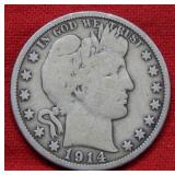 1914 Barber Silver Half Dollar