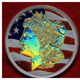 1921 Morgan Silver Dollar Colorized