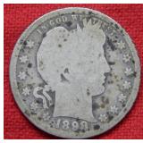 1898 S Barber Silver Quarter