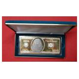 2000 $100 Bill Silver Bar Gold Electroplated