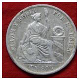 1865 Peru Silver 1 Lima