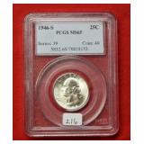 1946 S Washington Silver Quarter PCGS MS65